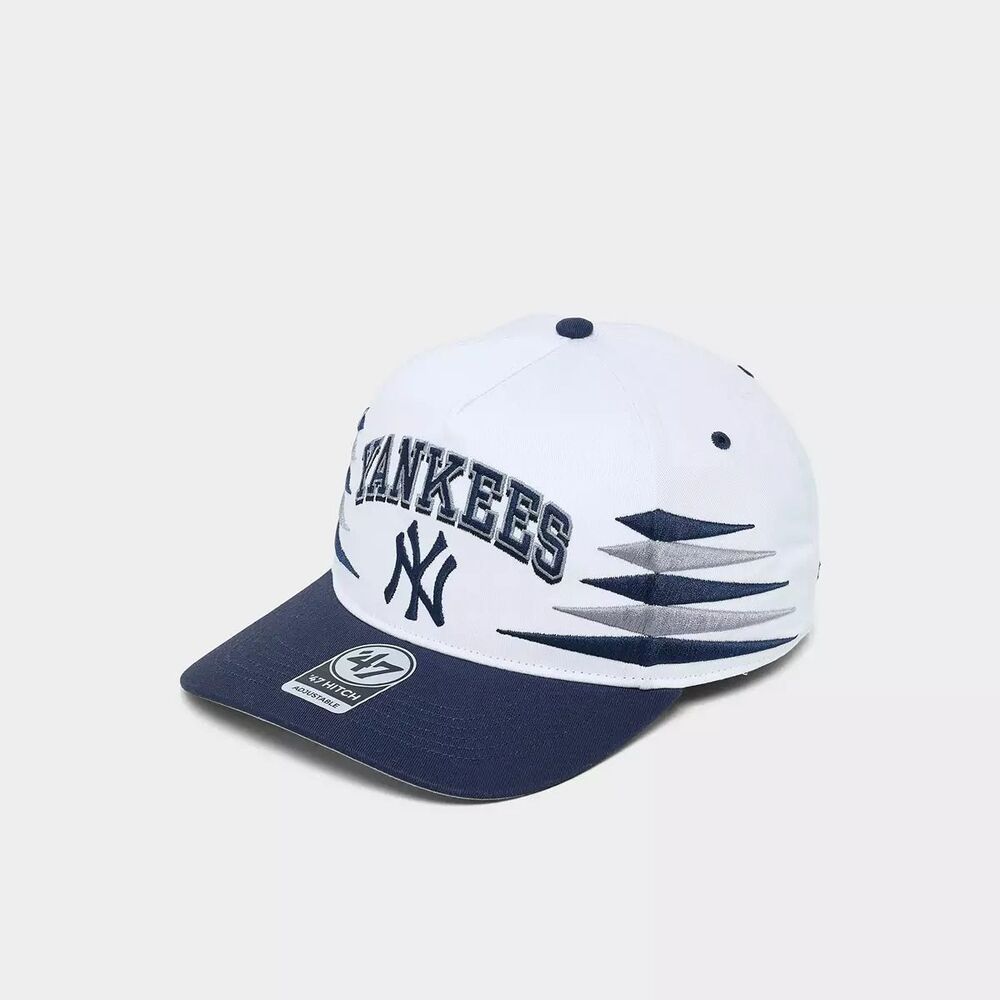 '47 Brand New York Yankees MLB Diamond Hitch Adjustable Snapback Hat White/Navy - Picture 3 of 4